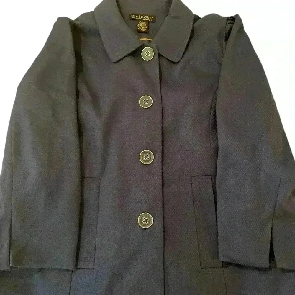 Women’s Royal Blue Button Front Peacoat by Dialogue size L